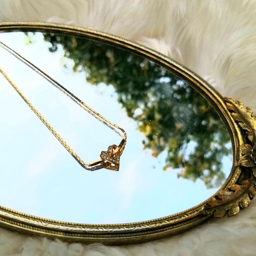 Vintage Christian Dior Gold Heart Necklace